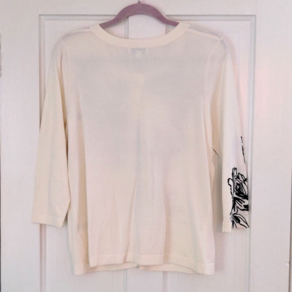 Black & Cream Flowered Open Cardigan - new with tags - Picture 6 of 7